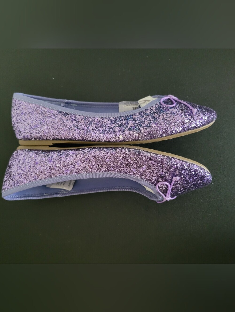 Fever Sole 8.5 Women's Purple Glitter Ballet Flats - Picture 4 of 7